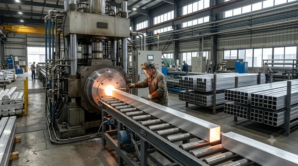 Extrusion Process of Square Tubing
