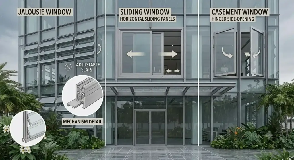 Jalousie, Sliding, and Casement Windows Which One to Choose